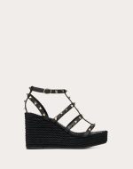 ROCKSTUD ANKLE STRAP WEDGE SANDAL IN CALFSKIN LEATHER 95 MM - Image 6